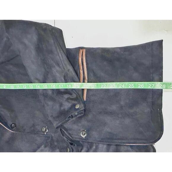 Manly Men's Blue Suede Faux Leather Blazer Polyester Lining Double Button Medium - Picture 6 of 11